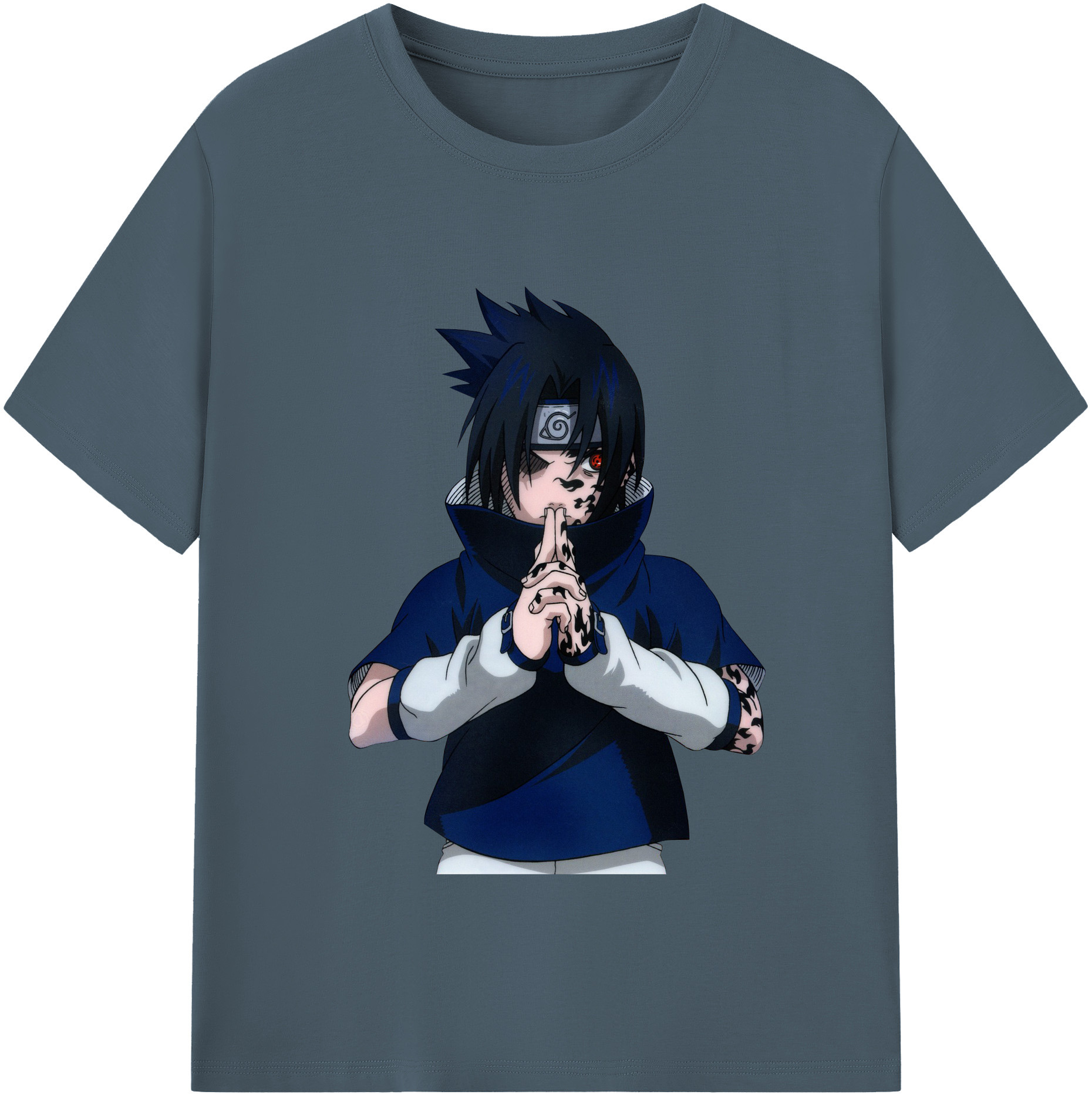 （画像用） NARUTO -ナルト- うちは サスケ Uchiha Sasuke 綿100％半袖Tシャツ（フロントプリント）